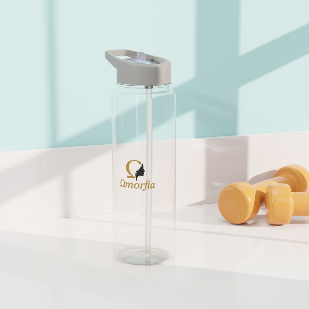 Μπουκάλι Νερού Tritan — Διαφανές Αθλητικό Μπουκάλι 'Omorfia' με Λογότυπο &amp; Καπάκι από Καλαμάκι